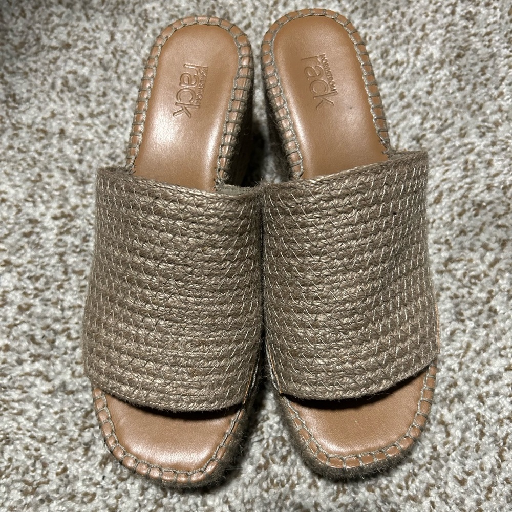 Rack Women's Tan Woven Wedge Sandals